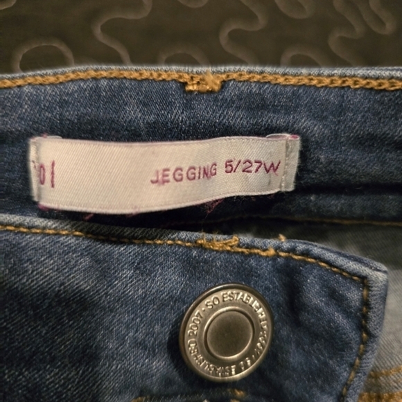 SO Dark Blue Jeans Denim Skinny Jeggings. Juniors Size 5 - Picture 6 of 7